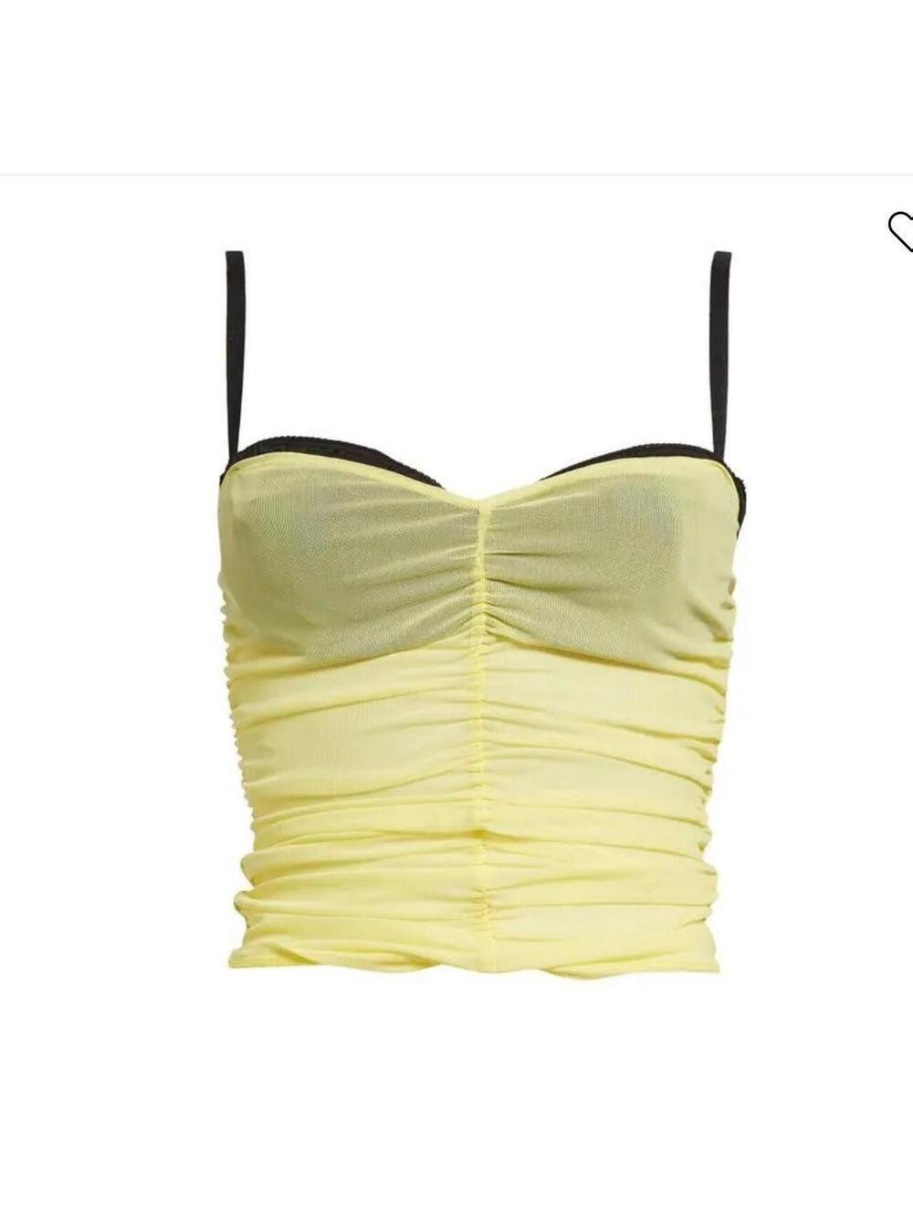 Miaou Renzo Micro Mesh Tube Top Yellow/Black Sz. XS NWT $195